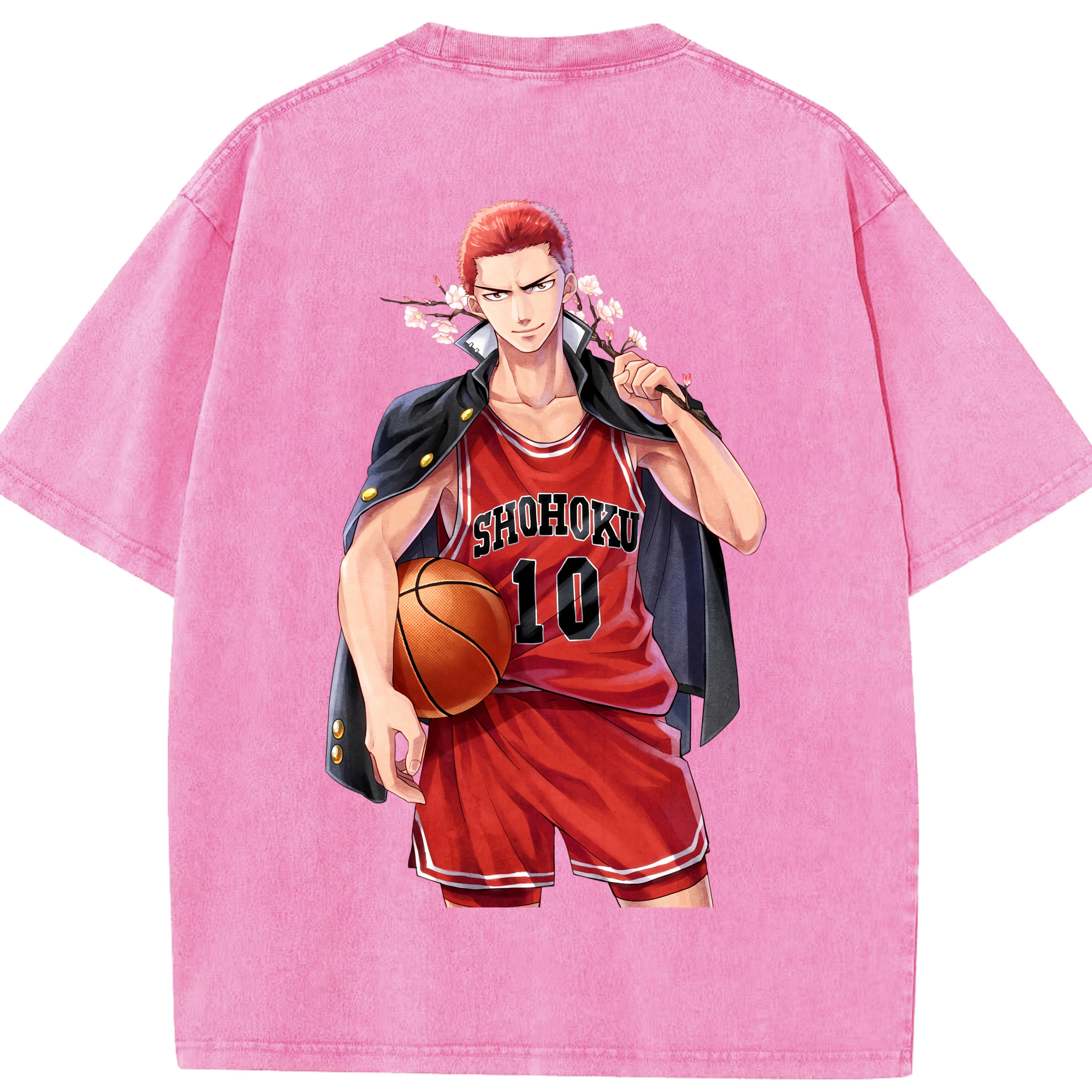（画像用） SLAM DUNK／スラムダンク 綿100% ヴィンテージ風 半袖Tシャツ（背面プリント）